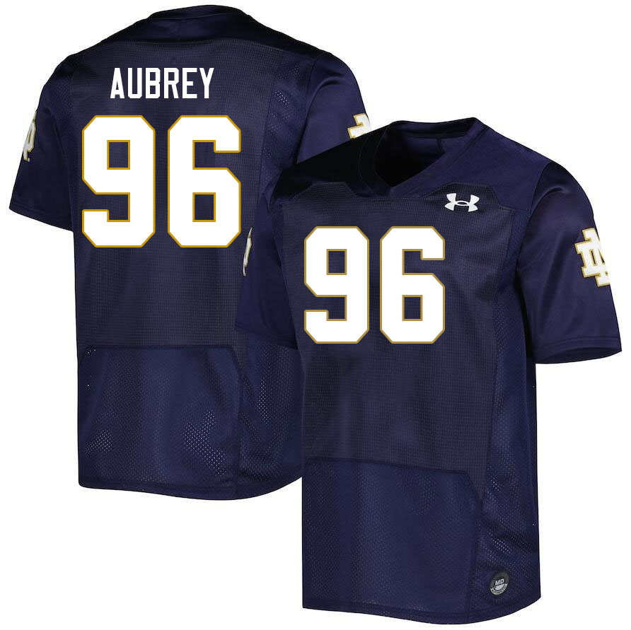 Men #96 Cole Aubrey Notre Dame Fighting Irish College Football Jerseys Stitched Sale-Navy - Click Image to Close